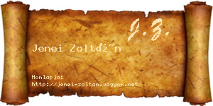 Jenei Zoltán névjegykártya